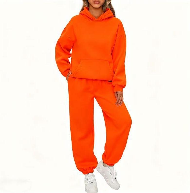 Women's Fall/Winter Casual Two-Piece Set Hooded Sweatshirt and Sweatpants
