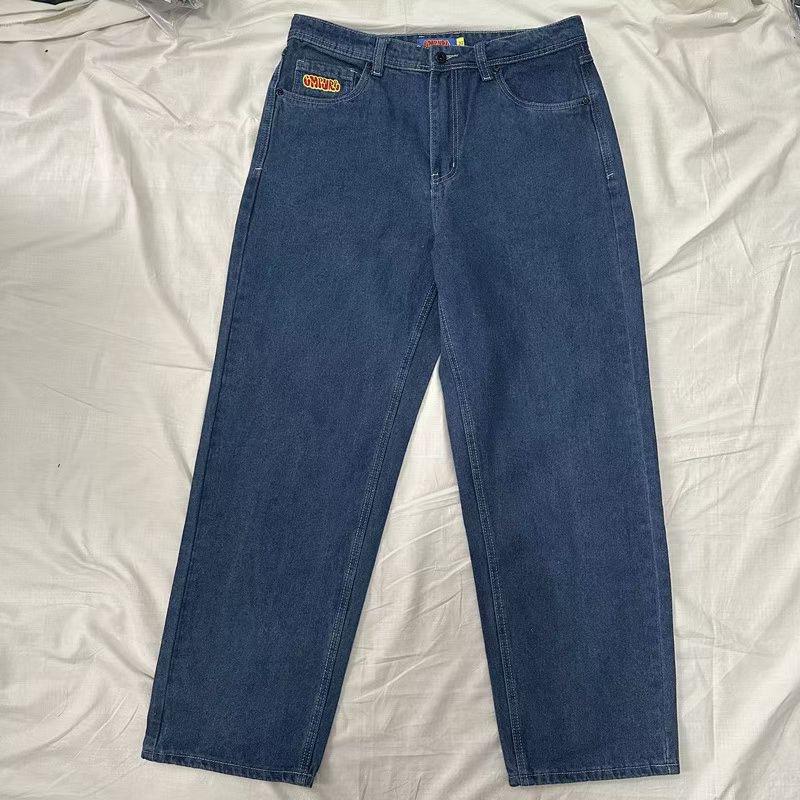RogueWave Jeans Y2k Pants Black Jeans Wide Leg Men Retro Loose Fashion Trendy Pants Hip-Hop Streetwear Y2k American Street Casual Jeans