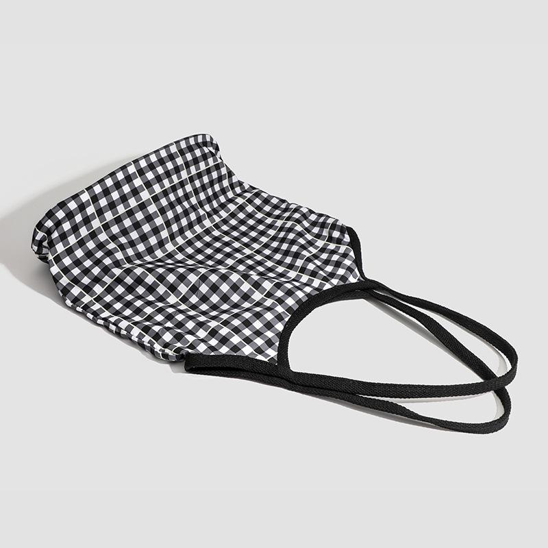 Geantă de umăr Niche Design Retro din pânză în carouri