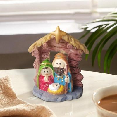 Ornement de crèche en résine Statue de Jésus en résine Nouveauté Sainte Famille Décorations pour la maison pour bureau Salon Décoration de Noël