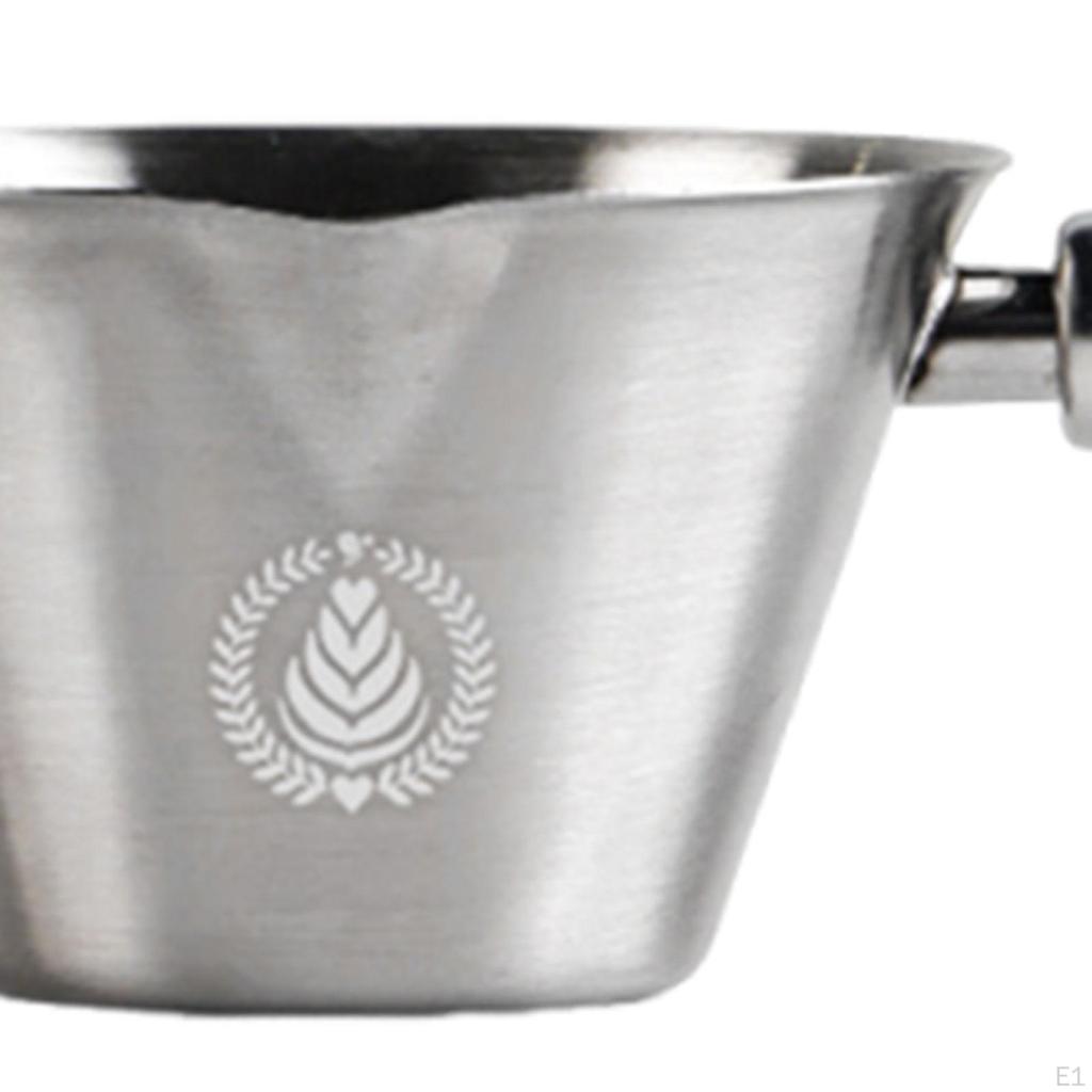 100ml Edelstahl Espressotasse mit Skala Holzgriff Multifunktional Leichtgewicht Kaffee