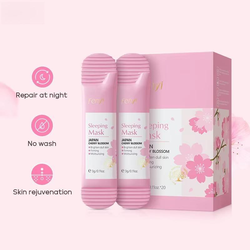 10 Stück Sakura Schlafmaske, feuchtigkeitsspendend, reduziert Falten, nährend, aufhellend, tragbare Einweg-Gesichtsmaske, Gesichtspflege
