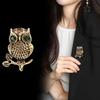Animal Bird Owl Brooch Shiny Crystal Owl Metal Pin Men's Women's Clothing Backpack Decorations Jewerly Gift Accessories