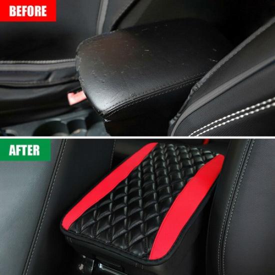 Black&Red Car Central Armrest Box Console Cover Pad For Car Interior Accessories