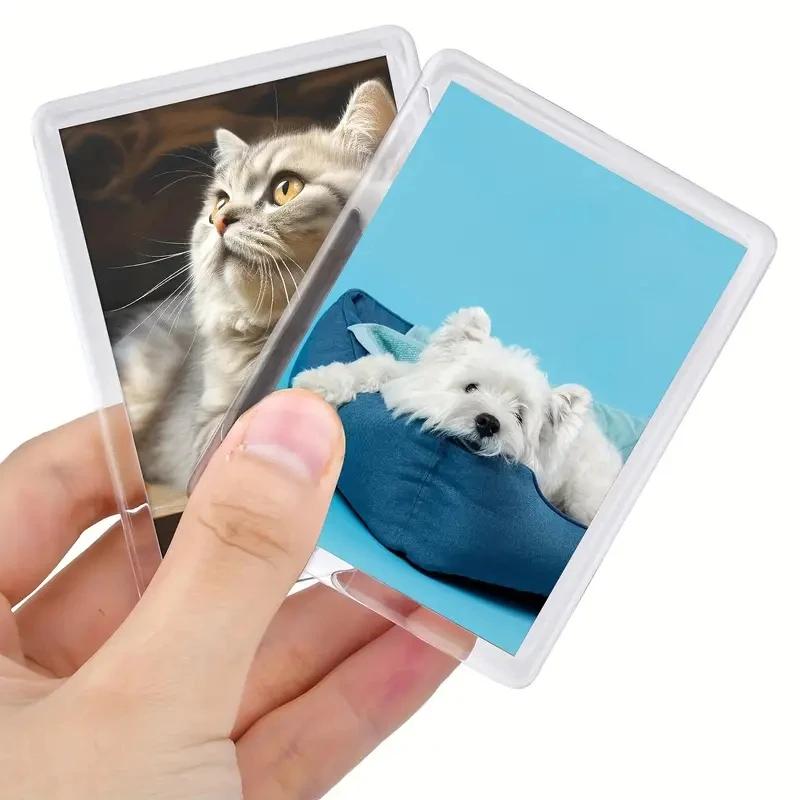 50Pcs Acrylic Photo Frame Set Mini Magnetic Refrigerator Picture Frames Insert Fridge Magnets Decoration Blank Craft Photo Frame