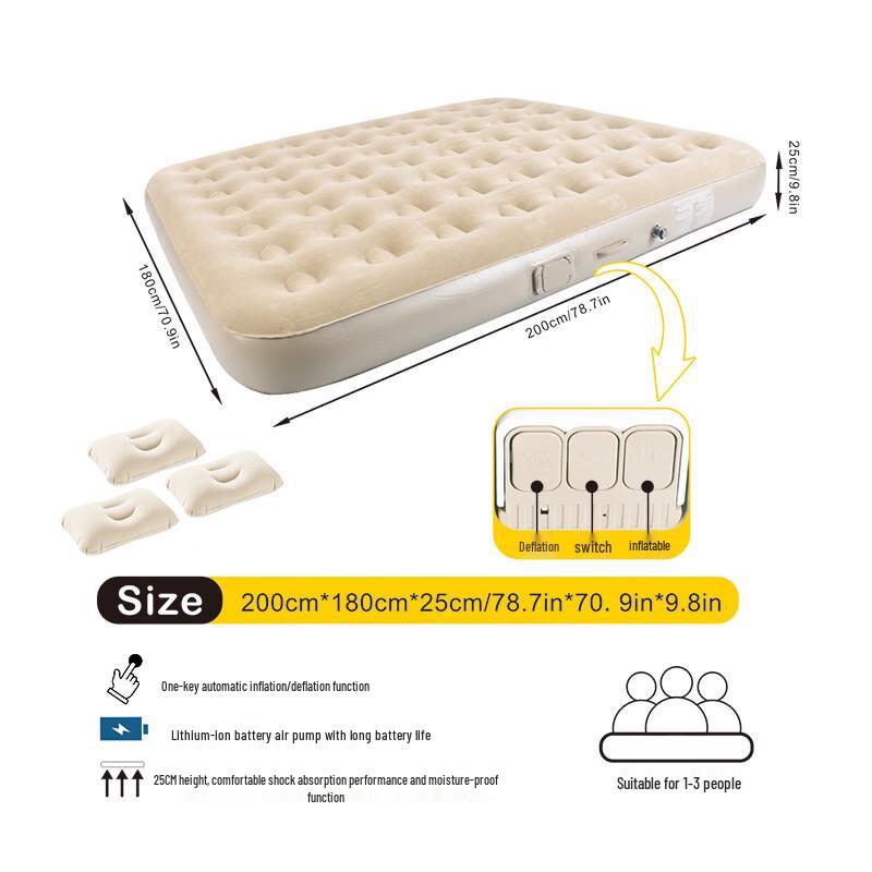 

ZISIZ Automatic Outdoor Inflatable Air Mattress Triple
