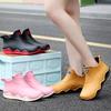 Rain Shoes Women's Fashion Outer Wear Inner Height Increase Non-slip Thick Sole Wear-resistant Rain Boots Short Waterproof Shoes Adult Work