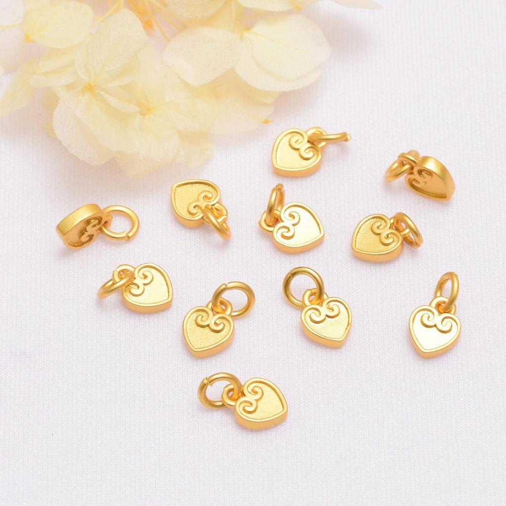 Gold-Plated Copper Heart Pendant for DIY Jewelry