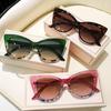 Non-polarized Fashion Street Shooting Cat Eye Sunglasses Photo Props Oval Frame Gradient Lens Sun Glasses UV400 Protection Eyewear for Women