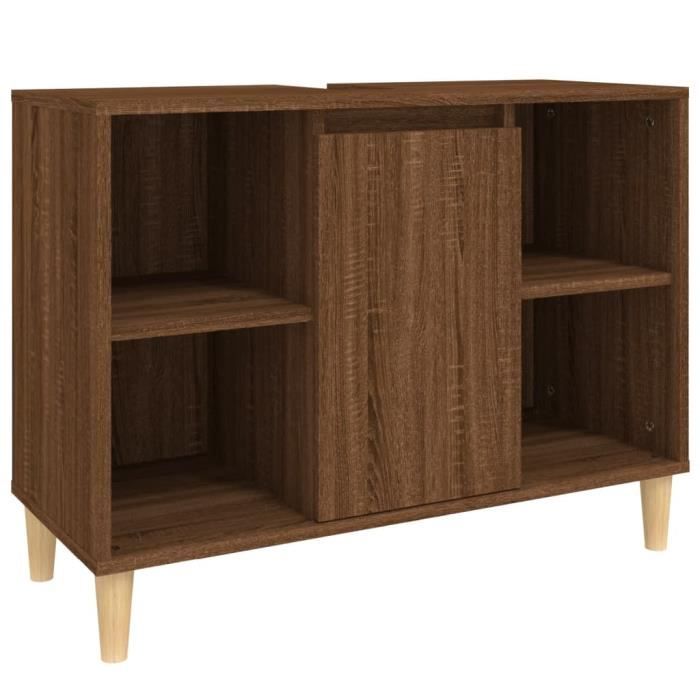 VidaXL Sink Cabinet Brown Oak 80x33x60 Cm Engineered Wood 821291
