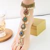 Retro Ethnic Geometric Water Drop Anklet - Bohemian Style Round Foot Ornament