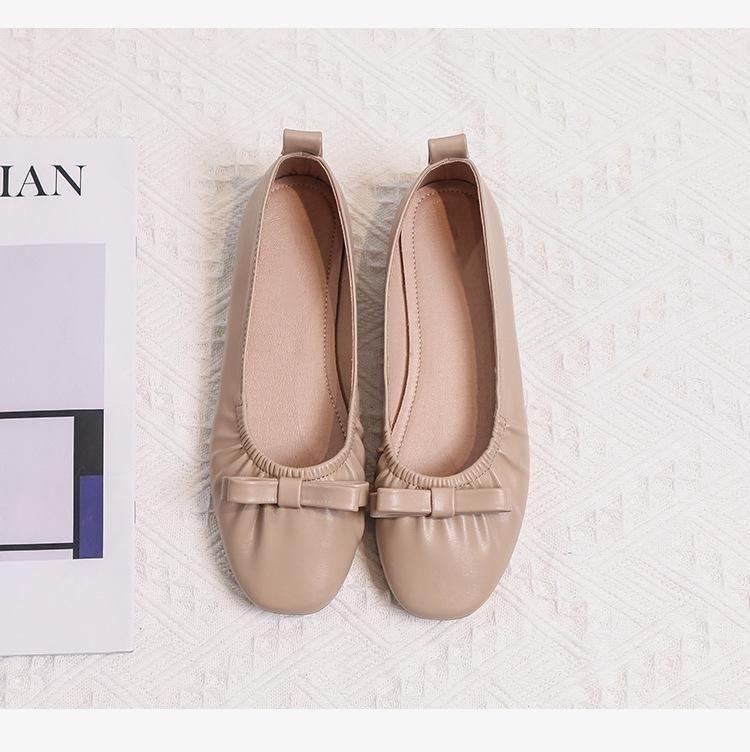 

Осенние туфли-дуду на одной педали 2025 новая модель для мамы, туфли-дуду универсальные и удобные для работы, повседневные кожаные туфли на мягкой подошве 40 абрикосовый