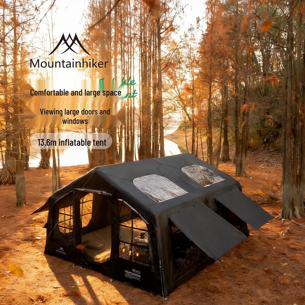 Mountain Guest 13.6 Fully Automatic Inflatable Tent - Oxford Cloth & Black Titanium Canopy for Outdoor Camping