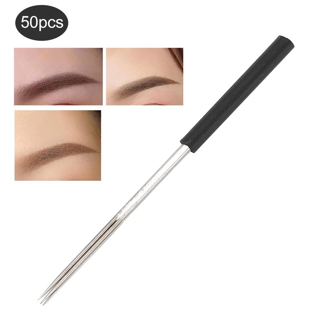 50 szt. Wydłużona Igła do Tatuażu Microblading Szybkie Kolorowanie Igła do Tatuażu Brwi Akcesorium 5RS