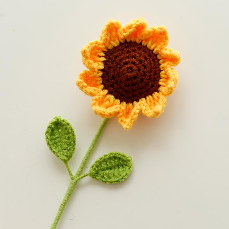 Girasol Crochet Ramo Flor de Hilo - Regalo Hecho a Mano para el Día del Maestro