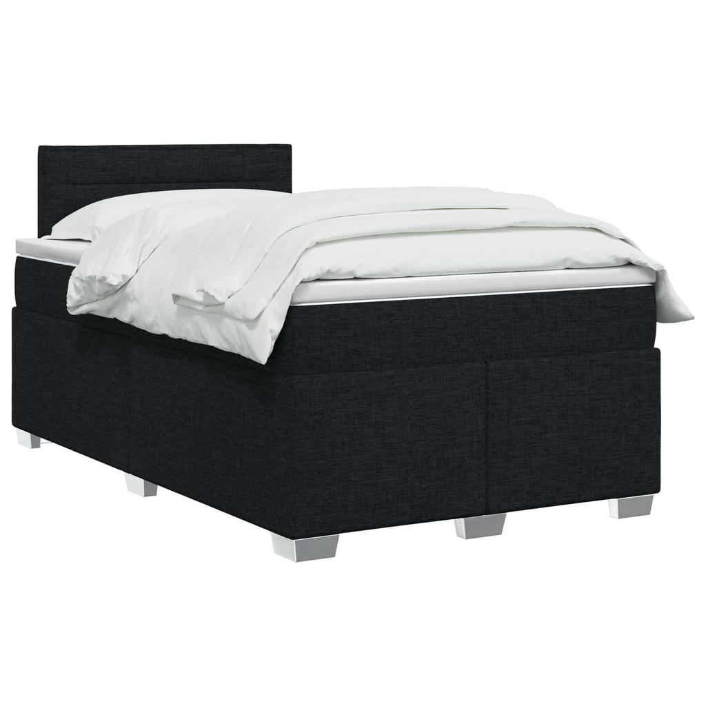 Box Spring Bed with Mattress Black 120 x 190 cm Fabric