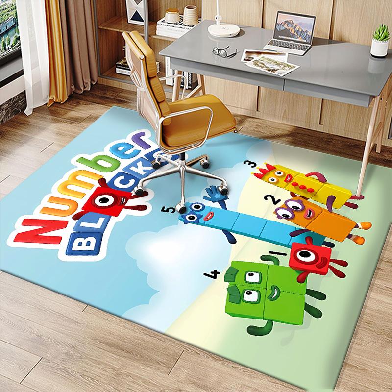 Tappeto Assorbente Lavabile Stampato Numberblocks, Tappetini Antiscivolo per Bagno, Tappeti da Cucina, Tappetino Yoga, Ingresso Soggiorno, Tappeti da Campeggio Picnic