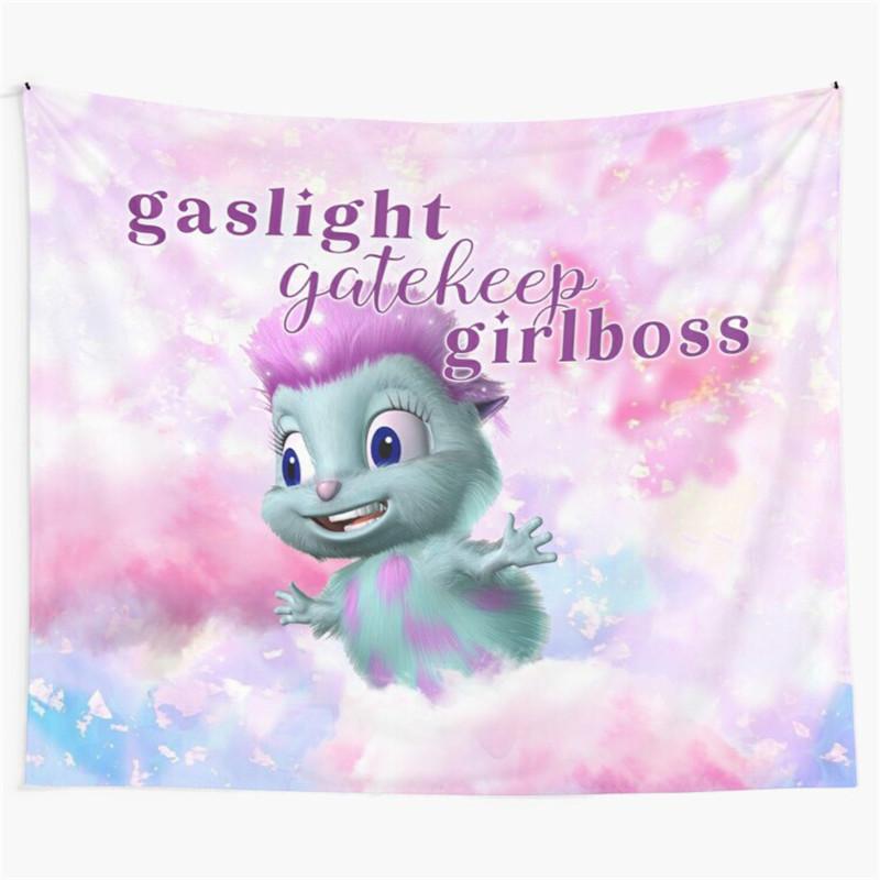 

Aertemisi Gaslight Gatekeep Girlboss Funny Meme Tapestry Wall Hanging Art for Bedroom Living Room Decor Party Backdrop 74x94cm(29x37in)