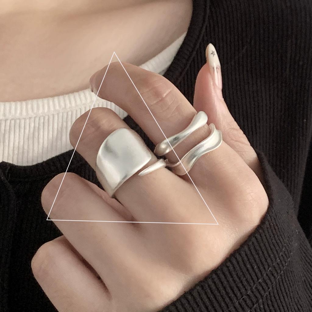 925 Silver Flower Lace Ring Korean Fashion Opening Inlaid CZ Adjustable Rings Valentine's Day Gift