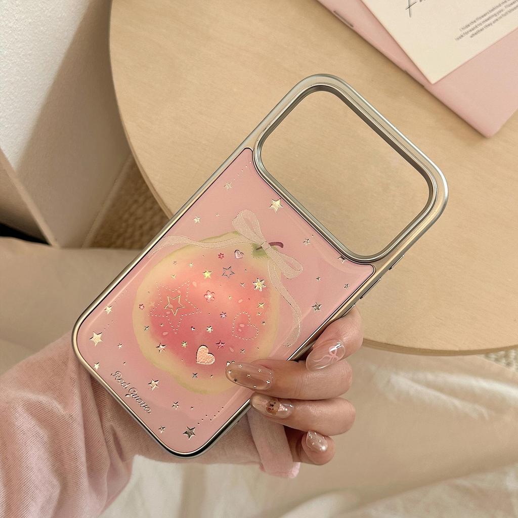 Creative Colored Diamond Pink Guava Phone Case for iPhone 16, iPhone 17, iPhone 17 Pro Max