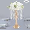 10PCS Crystal Vases, Medium Height 35cm, Elegant Glass Flower Vase for Home Decor, Wedding Display Stand, Clear Flower Holder
