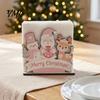 Multi-purpose Desktop Organizer Christmas Theme Wooden Napkin Holder, Decorative Holiday Paper Towel Stand, Unique Ornament Holder HD UV Printing for