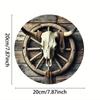 1 Pc Round Metal Wall Art Decor for Office Living Room Patio (20x20 Cm)