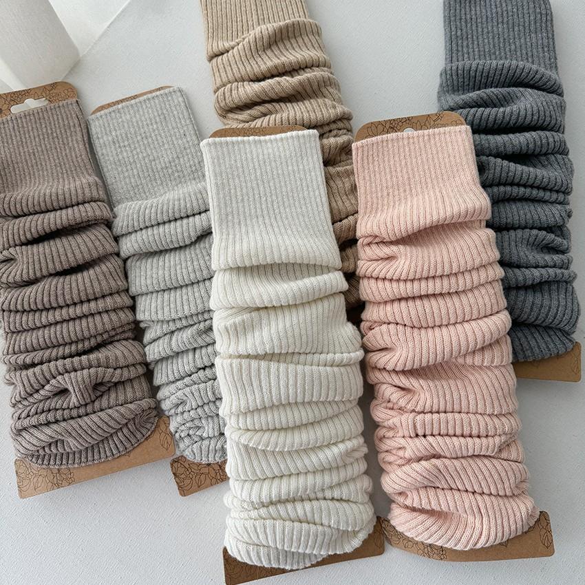 Soft Skin-Friendly Sweat-absorbent Knitted Leg Warmers White Leg Guards Korean Ins Style Foot Covers College JK Slouch Socks