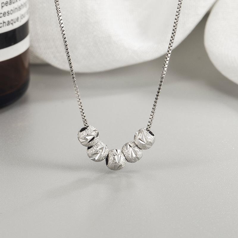 Eco-friendly Glitter Bead Necklace: Elegant & Versatile Clavicle Chain for Women
