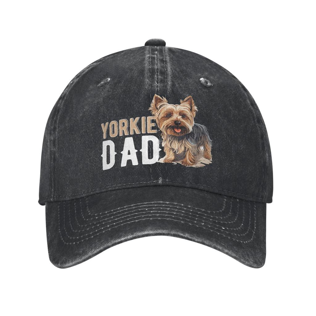 Retro Yorkshire Terrier Yorkie Dog Japanese RaUnisex Noodles Baseball Cap Unisex Style Distressed Cotton Headwear Running Hats Cap