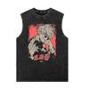 Men's Gym Vest Gojo Satoru Printed Washed Vintage Tank Tops Women's Casual Sleeveless Shirt  Y2k Clothes Streetwear Anime