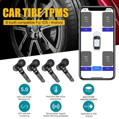 Reifendrucksensoren Bluetooth-kompatibles TPMS Reifendrucküberwachungssystem Interne Sensoren Diebstahlschutz Reifendrucksensor