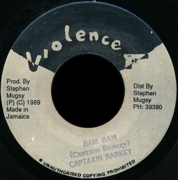 

7-дюймовая пластинка CAPTAAIN BARKEY Bam Bam NONE Violence L 1989 Ямайка Регги Ска Даб Б/у