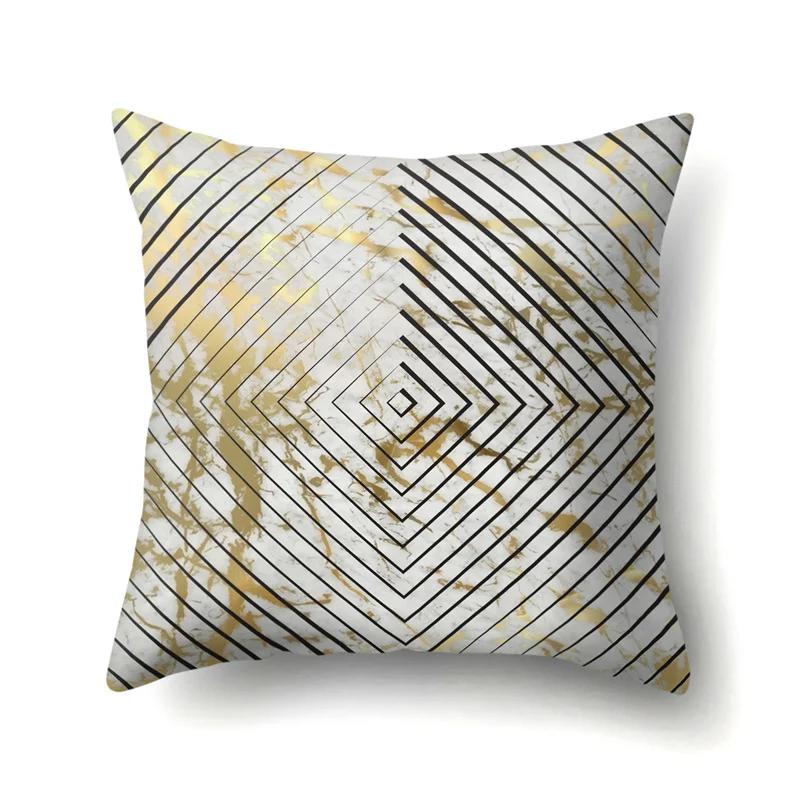 45x45cm Geometric Stripe Pillowcase Simple Marble Patchwork Cushion Cover Art Linear  Sofa Office Seat Home Decor