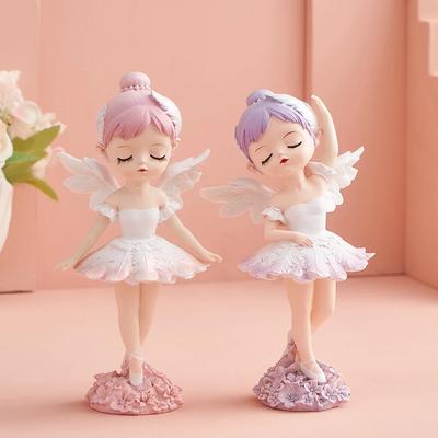 Roztomilá pryskyřičná baletka Bela, stolní dekorace, ozdoby do dětského obývacího pokoje, větrné domácí dekorace