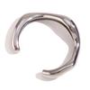 18K Gold-Plated Stainless Steel Wave Open Bangle for Women