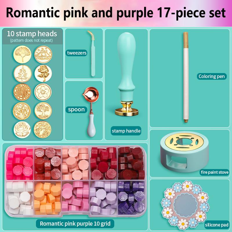 NEW Wax Seal Stamp Set Lacquered Stamp Sealing Wax Kit DIY Craft Supplies Scrapbooking Christmas Wedding Invitation Decoration