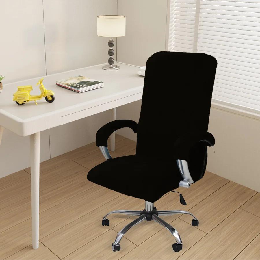 1 Set Soft Velvet Office Chair Cover Elastic Rotating Armrest Lifting Computer Seat Covers Home Stool Decor with Armrest Covers
