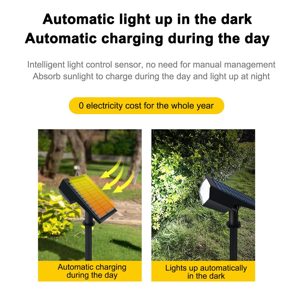 Solar Lawn Spotlight Outdoor Patio Landscape Lawn Street Light Garden Villa Lighting Wall Lights