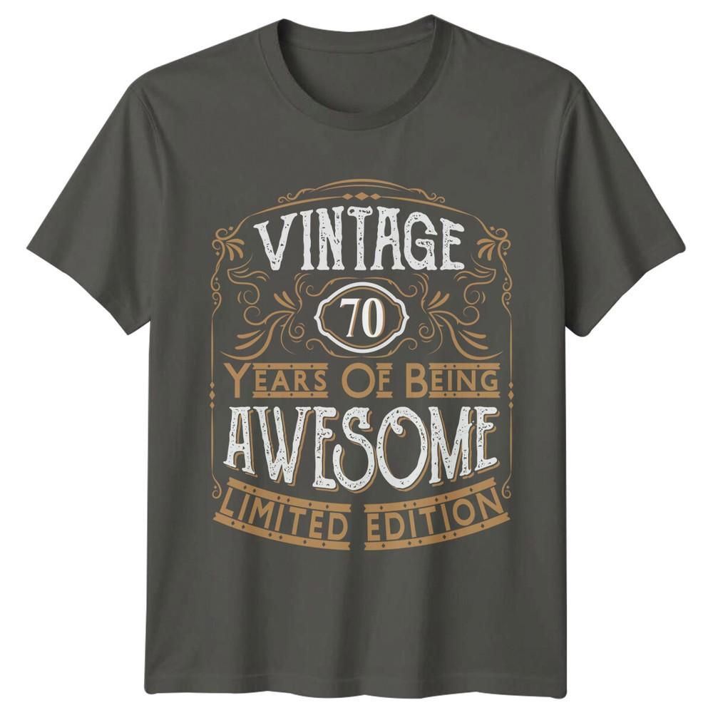 Vintage 70 Years Of Being Awesome Unisexs TShirt 70th Birthday
