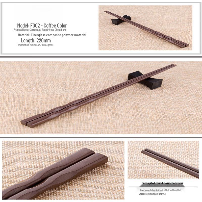 

Ru Han Black Coffee Wave Round Head Chopsticks