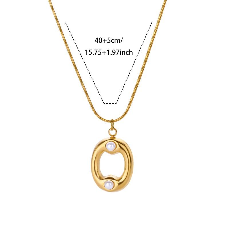 Vintage Stainless Steel Glossy Letter Necklace Female Zircon Cute Bubble English Letter Pendant Necklace New