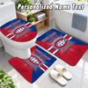 Montreal Canadiens Custom Name 3Pcs Flannel Bathroom Mat Set Toilet Rug Personalized Bath Decor