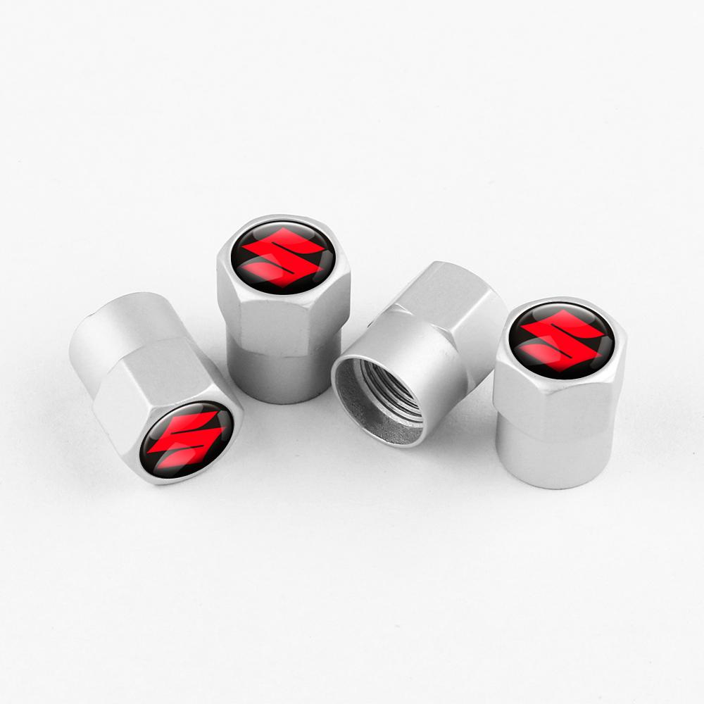 4Pcs Car Accessories Wheel Tire Valve Caps Stem Cover For Suzuki Swift SX4 Jimny Ignis Alto Samurai Baleno Grand Vitara GSXR