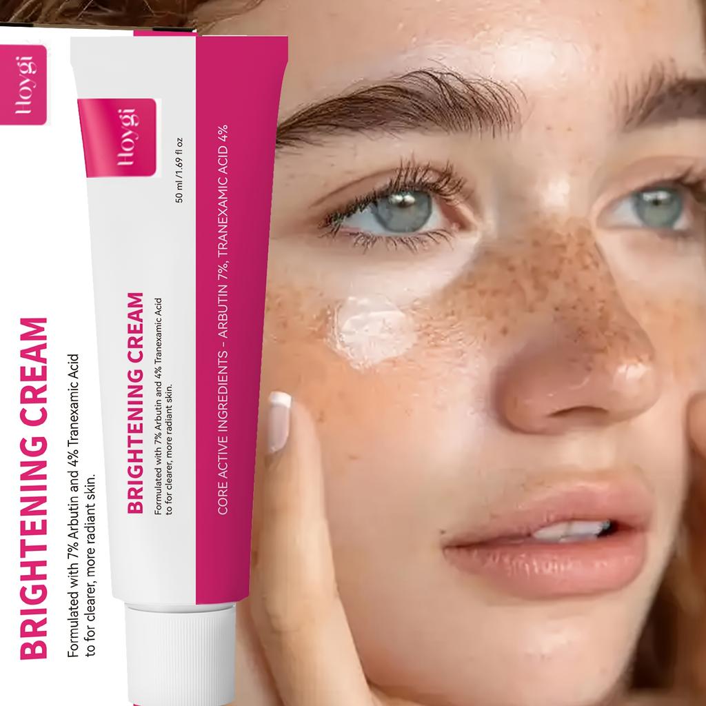 HOYGI Multifunktionale Gesicht aufhellende Creme mit Bärentraube 7% + Tranexamsäure, Niacinamid, Glutathion, Vitamin C, Aloe Vera & Feuchtigkeitsspendend