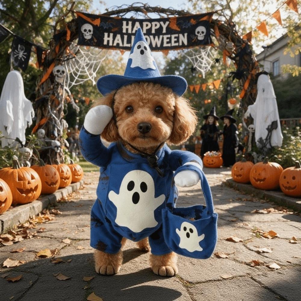 Luminous Dog Cosplay Clothes Adjustable Full Body Jumpsuit Halloween Pet Ghost Costume  Photography