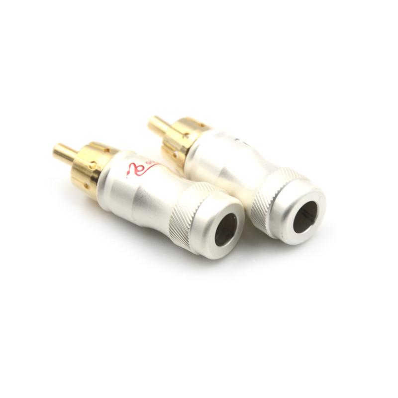 4ks Pozlacený RCA samec konektor Hifi audio kabel Audio video konektor adaptér