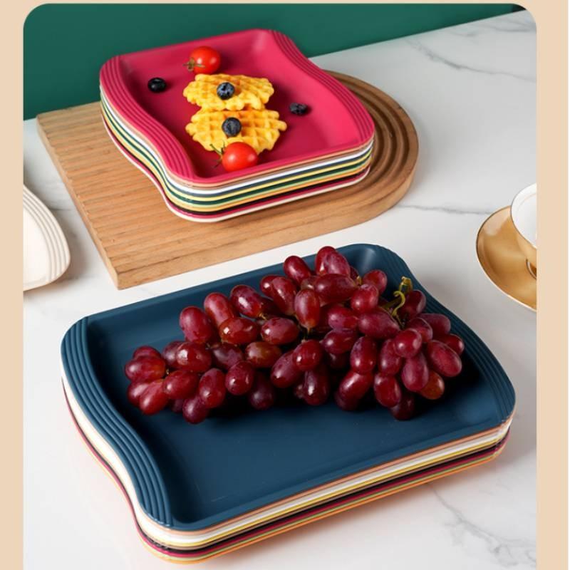 Plates Square Dessert Shape Twist Wave Dinner Serving Plates Restaurant Kitchen
