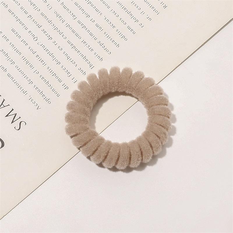 3pcs/lot Elastic Hair Band Women Hair Rubber Band Spiral Flocking Hair Tie High Elasticity Telephone Wire Hair Accessories New