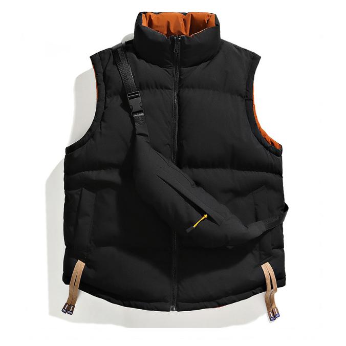 Double Sided Cotton Vest for Men and Women, Autumn and Winter Vest, Thickened Stand Up Collar Vest